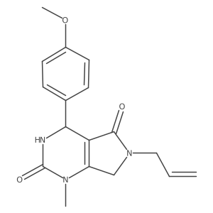 4-(4-methoxyphenyl)-1-methyl-6-(prop-2-en-1-yl)-1H,2H,3H,4H,5H,6H,7H-pyrrolo[3,4-d]pyrimidine-2,5-dione Structure