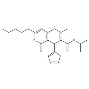 Isopropyl 2-(butylthio)-7-methyl-4-oxo-5-(2-thienyl)-3,4,5,8-tetrahydropyrido[2,3-d]pyrimidine-6-carboxylate Structure