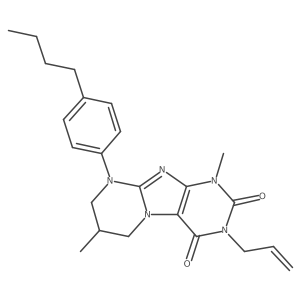 3-allyl-9-(4-butylphenyl)-1,7-dimethyl-6,7,8,9-tetrahydropyrimido[2,1-f]purine-2,4(1H,3H)-dione结构式