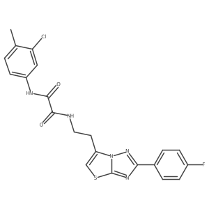 N1-(3-chloro-4-methylphenyl)-N2-(2-(2-(4-fluorophenyl)thiazolo[3,2-b][1,2,4]triazol-6-yl)ethyl)oxalamide结构式
