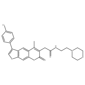 2-[3-(4-chlorophenyl)-5-methyl-7-oxo-7H-furo[3,2-g]chromen-6-yl]-N-[2-(4-morpholinyl)ethyl]acetamide结构式