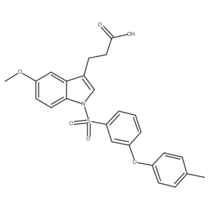 3-[5-Methoxy-1-(3-p-tolyloxy-benzenesulfonyl)-1h-indol-3-yl]-propionic acid结构式