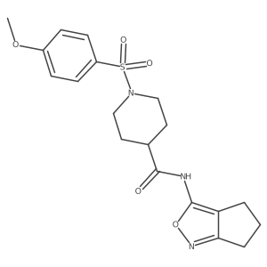 N-(5,6-dihydro-4H-cyclopenta[c]isoxazol-3-yl)-1-((4-methoxyphenyl)sulfonyl)piperidine-4-carboxamide结构式