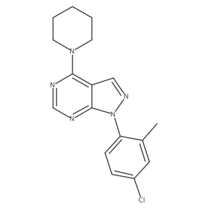 1-(4-chloro-2-methylphenyl)-4-(piperidin-1-yl)-1H-pyrazolo[3,4-d]pyrimidine结构式