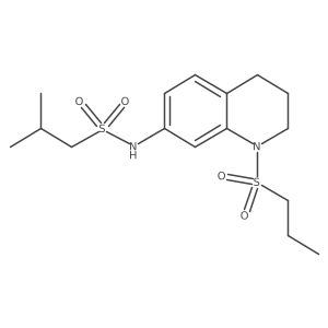 2-methyl-N-(1-(propylsulfonyl)-1,2,3,4-tetrahydroquinolin-7-yl)propane-1-sulfonamide结构式