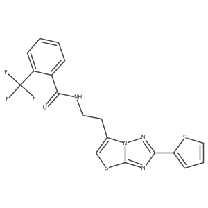 N-{2-[2-(thiophen-2-yl)-[1,2,4]triazolo[3,2-b][1,3]thiazol-6-yl]ethyl}-2-(trifluoromethyl)benzamide结构式