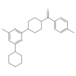 4-Methyl-2-[4-(4-methylbenzoyl)piperazin-1-yl]-6-(piperidin-1-yl)pyrimidine结构式