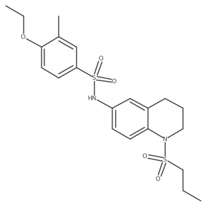 4-ethoxy-3-methyl-N-(1-(propylsulfonyl)-1,2,3,4-tetrahydroquinolin-6-yl)benzenesulfonamide结构式