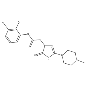 N-(2,3-dichlorophenyl)-2-[2-(4-methylpiperazin-1-yl)-4-oxo-4,5-dihydro-1H-imidazol-5-yl]acetamide Structure