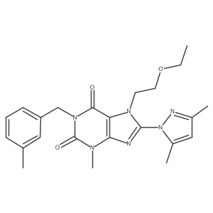 8-(3,5-dimethyl-1H-pyrazol-1-yl)-7-(2-ethoxyethyl)-3-methyl-1-(3-methylbenzyl)-1H-purine-2,6(3H,7H)-dione Structure