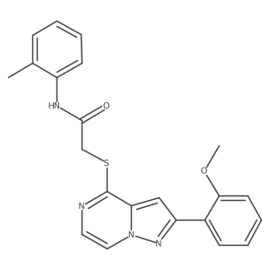2-{[2-(2-methoxyphenyl)pyrazolo[1,5-a]pyrazin-4-yl]sulfanyl}-N-(2-methylphenyl)acetamide结构式