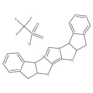 (4bS,7aS,12aR,14aR)-4b,7a,12a,14a-Tetrahydro-12H,15H-diindeno[1,2-d:1',2'-d']imidazo[5,1-b:4,3-b']bisoxazol-5-ium 1,1,1-trifluoromethanesulfonate Structure