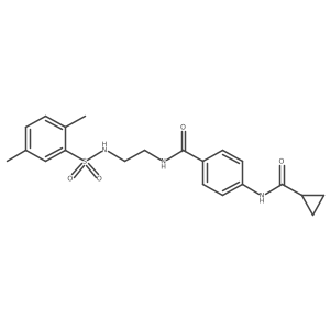 4-cyclopropaneamido-N-[2-(2,5-dimethylbenzenesulfonamido)ethyl]benzamide Structure