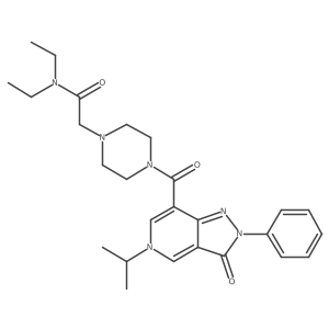 N,N-diethyl-2-(4-(5-isopropyl-3-oxo-2-phenyl-3,5-dihydro-2H-pyrazolo[4,3-c]pyridine-7-carbonyl)piperazin-1-yl)acetamide Structure