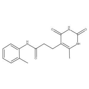 Cc1ccccc1NC(=O)CCc1c(C)[nH]c(=O)[nH]c1=O结构式