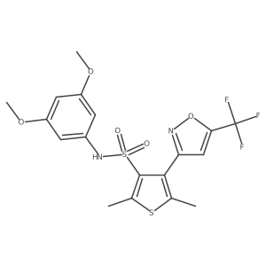 N-(3,5-dimethoxyphenyl)-2,5-dimethyl-4-[5-(trifluoromethyl)isoxazol-3-yl]thiophene-3-sulfonamide Structure