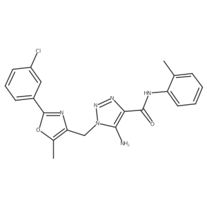 5-amino-1-((2-(3-chlorophenyl)-5-methyloxazol-4-yl)methyl)-N-(o-tolyl)-1H-1,2,3-triazole-4-carboxamide结构式