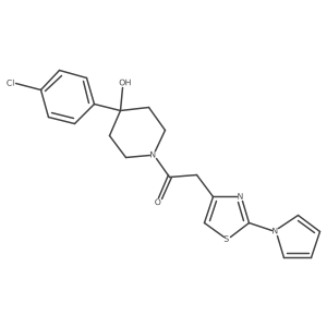 4-(4-chlorophenyl)-1-{[2-(1H-pyrrol-1-yl)-1,3-thiazol-4-yl]acetyl}-4-piperidinol Structure