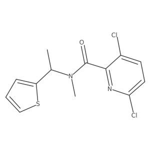 3,6-dichloro-N-methyl-N-[1-(thiophen-2-yl)ethyl]pyridine-2-carboxamide结构式