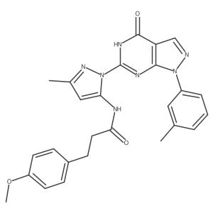 3-(4-methoxyphenyl)-N-(3-methyl-1-(4-oxo-1-(m-tolyl)-4,5-dihydro-1H-pyrazolo[3,4-d]pyrimidin-6-yl)-1H-pyrazol-5-yl)propanamide Structure