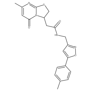 2-(7-methyl-5-oxo-3,5-dihydro-2H-thiazolo[3,2-a]pyrimidin-3-yl)-N-((5-(p-tolyl)isoxazol-3-yl)methyl)acetamide Structure