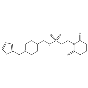 2-(2,6-dioxopiperidin-1-yl)-N-((1-(thiophen-2-ylmethyl)piperidin-4-yl)methyl)ethanesulfonamide结构式