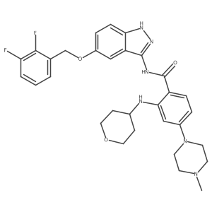 N-[5-[(2,3-difluorophenyl)methoxy]-1H-indazol-3-yl]-4-(4-methylpiperazin-1-yl)-2-(oxan-4-ylamino)benzamide Structure