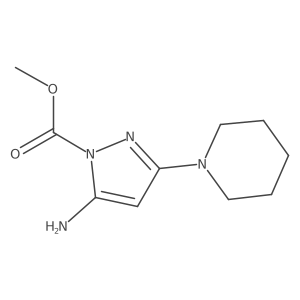 Methyl 5-amino-3-piperidin-1-ylpyrazole-1-carboxylate Structure