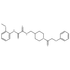 N1-(2-(methylthio)phenyl)-N2-((1-(2-phenoxyacetyl)piperidin-4-yl)methyl)oxalamide结构式