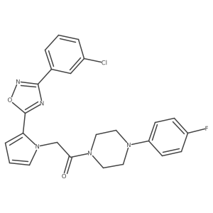 2-{2-[3-(3-chlorophenyl)-1,2,4-oxadiazol-5-yl]-1H-pyrrol-1-yl}-1-[4-(4-fluorophenyl)piperazin-1-yl]ethanone结构式