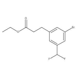 Benzenepropanoic acid, 3-bromo-5-(difluoromethyl)-, ethyl ester Structure