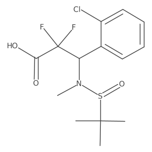 (3R,2'R)-3-(2-Chloro-phenyl)-2,2-difluoro-3-[methyl-(2-methyl-propane-2-sulfinyl)-amino]-propionic acid结构式