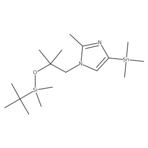 1-(2-(tert-butyldimethylsilyloxy)-2-methylpropyl)-2-methyl-4-(trimethylstannyl)-1H-imidazole结构式