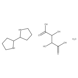 (2R,2'R)-2,2'-Bipyrrolidine (2R,3R)-2,3-dihydroxysuccinate hydrate Structure