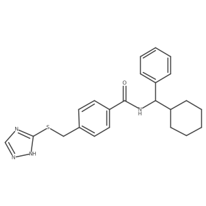 Benzamide, N-(cyclohexylphenylmethyl)-4-[(1H-1,2,4-triazol-5-ylthio)methyl]- Structure
