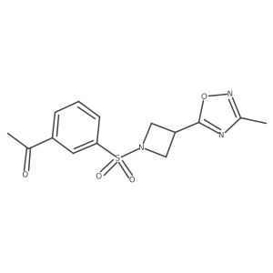 1-(3-((3-(3-Methyl-1,2,4-oxadiazol-5-yl)azetidin-1-yl)sulfonyl)phenyl)ethanone结构式