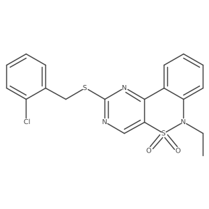 2-[(2-chlorobenzyl)sulfanyl]-6-ethyl-6H-pyrimido[5,4-c][2,1]benzothiazine 5,5-dioxide结构式