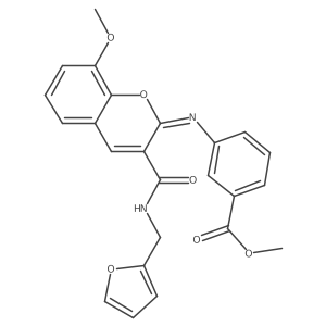 methyl 3-({(2Z)-3-[(furan-2-ylmethyl)carbamoyl]-8-methoxy-2H-chromen-2-ylidene}amino)benzoate结构式