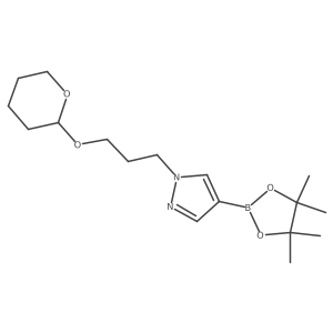 1-[3-(Tetrahydropyran-2-yloxy)propyl]-4-(4,4,5,5-tetramethyl-[1,3,2]dioxaborolan-2-yl)-1H-pyrazole Structure