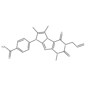 4-(3-allyl-1,6,7-trimethyl-2,4-dioxo-3,4-dihydro-1H-imidazo[2,1-f]purin-8(2H)-yl)benzamide结构式