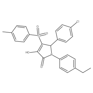 5-(4-chlorophenyl)-1-(4-ethylphenyl)-3-hydroxy-4-tosyl-1H-pyrrol-2(5H)-one结构式