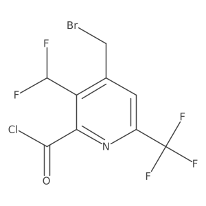 4-(Bromomethyl)-3-(difluoromethyl)-6-(trifluoromethyl)picolinoyl chloride Structure
