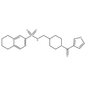 N-((1-(furan-3-carbonyl)piperidin-4-yl)methyl)-5,6,7,8-tetrahydronaphthalene-2-sulfonamide结构式