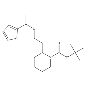 tert-Butyl 2-(2-(1-(thiophen-2-yl)ethoxy)ethyl)piperidine-1-carboxylate Structure