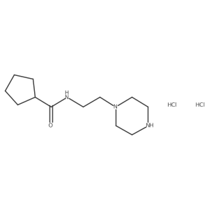 N-(2-piperazin-1-ylethyl)cyclopentanecarboxamide dihydrochloride结构式
