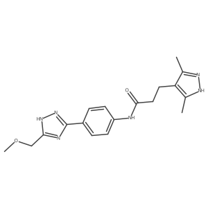 3-(3,5-dimethyl-1H-pyrazol-4-yl)-N-{4-[5-(methoxymethyl)-1H-1,2,4-triazol-3-yl]phenyl}propanamide Structure