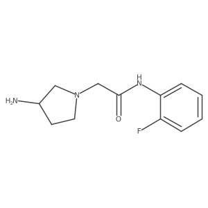 2-(3-aminopyrrolidin-1-yl)-N-(2-fluorophenyl)acetamide结构式