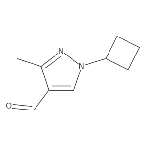 1-cyclobutyl-3-methyl-1H-pyrazole-4-carbaldehyde结构式