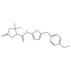 N-(5-(4-methoxybenzyl)-1,3,4-thiadiazol-2-yl)-2,2-dimethyl-5-oxotetrahydrofuran-3-carboxamide Structure