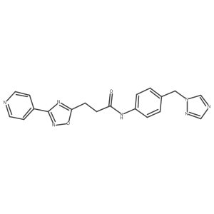 3-[3-(pyridin-4-yl)-1,2,4-oxadiazol-5-yl]-N-[4-(1H-1,2,4-triazol-1-ylmethyl)phenyl]propanamide结构式